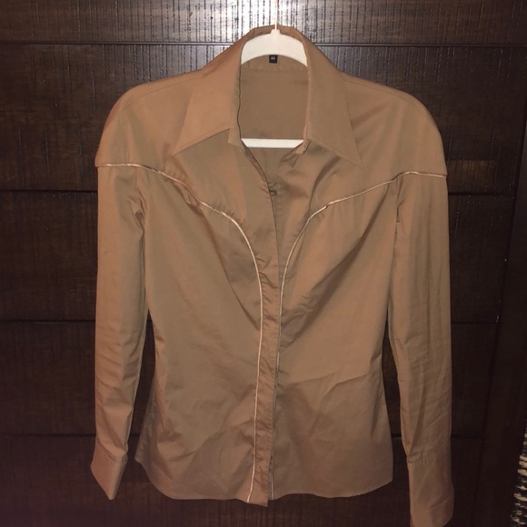 AUTHENTIC GUCCI VINTAGE Y2K COWBOY BUTTON DOWN SHIRT 44 ITALY LG US - Picture 1 of 7